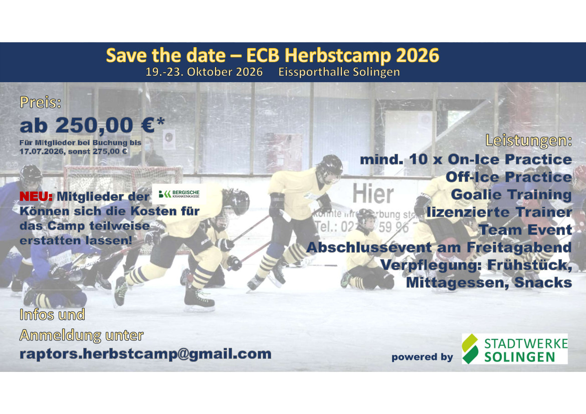 Mehr über den Artikel erfahren Eine Woche Eishockey pur – Jetzt fürs ECB Herbstcamp 2026 anmelden